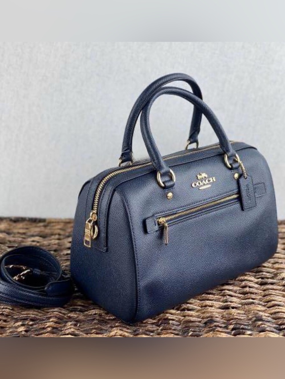 Coach Rowan Satchel in the color Midnight Blue (MSRP $398)